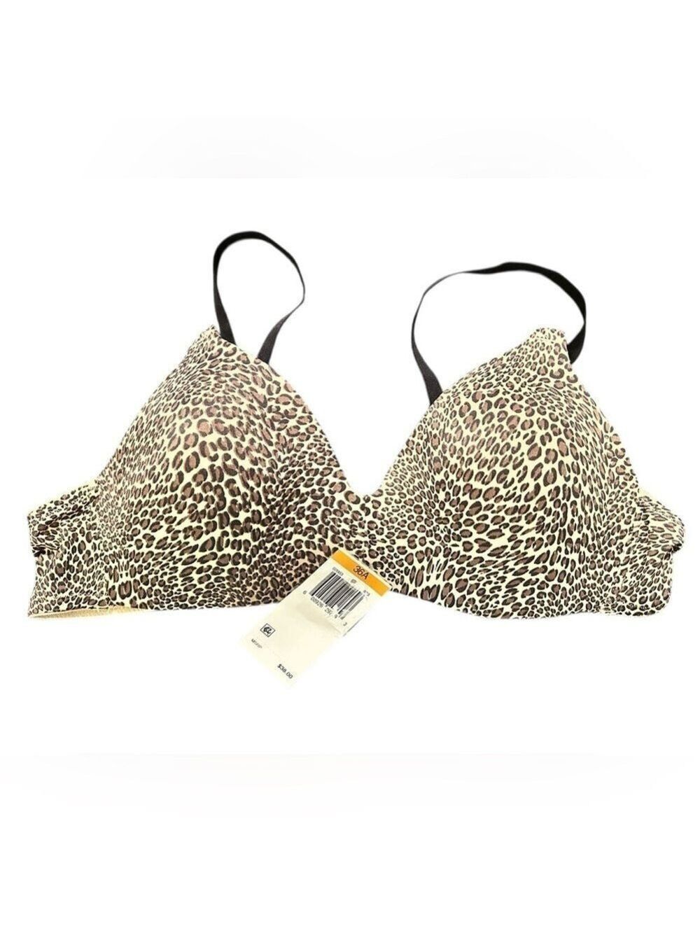 Warner’s Leopard Print Wireless Lightly Lined Comfort Bra 36A New with Tags
